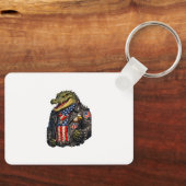 Felle Patriottische Alligator Biker Leren Jas St Sleutelhanger (Voorkant)