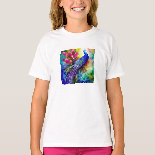 Felle pauw T-shirt (Voorkant)