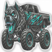 Felle Pitbull Monstertruck Sticker (Voorkant)