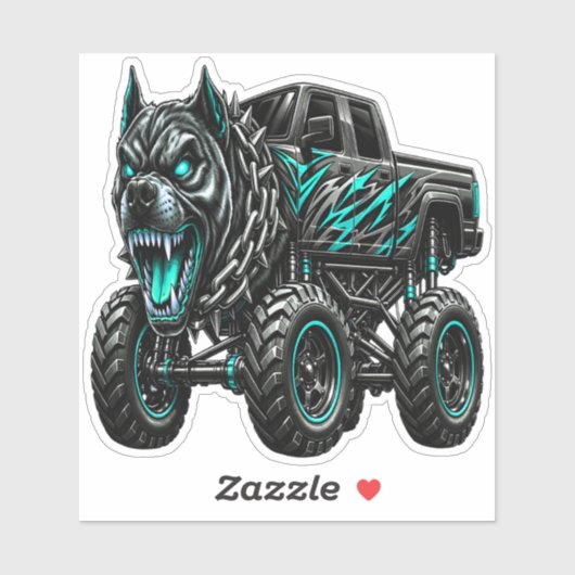 Felle Pitbull Monstertruck Sticker (Vel)