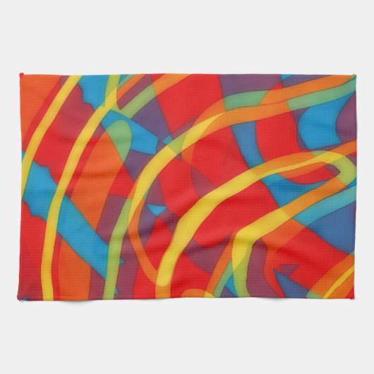 Felle psychedelische sfeer Abstracte kunst handdoe Theedoek (Horizontaal)