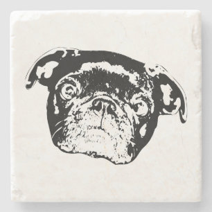 Felle Pug Verzamel Coaster Stenen Onderzetter