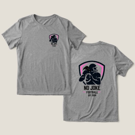 Felle QB-krans Tri-Blend Shirt (Ontwerp Voorkant & Achterkant)
