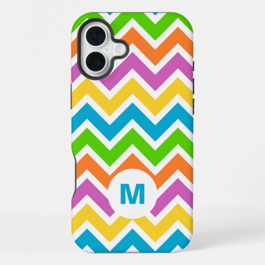 Felle Regenboog Chevron Monogram iPhone Hoesje (Achterkant)