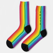 Felle Regenboog Gestreepte Decora Stijl Sokken (Links)