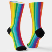 Felle Regenboog Gestreepte Decora Stijl Sokken (Gebogen)