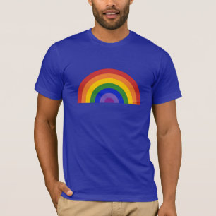 Felle Regenboog op Blauwe LGBT Trots T-shirt
