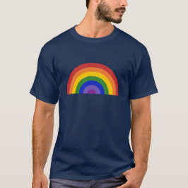 Felle Regenboog op Marineblauwe LGBT Trots T-shirt