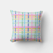 Felle Regenboog Plaid - Maximalistische Gingham Kussen (Voorkant)