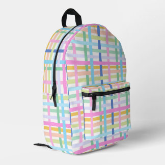 Felle Regenboog Plaid - Maximalistische Gingham Me Bedrukte Rugzak