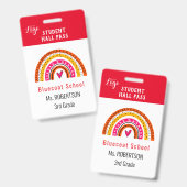Felle regenboog School docent of student pas Badge (Voor- en achterkant)