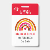 Felle regenboog School docent of student pas Badge (Achterkant)