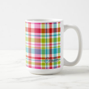 Felle Regenboog Schotse Ruit Geruite Patroon Aange Koffiemok