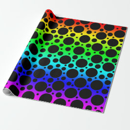 Felle Regenboog Stippen Inpakpapier