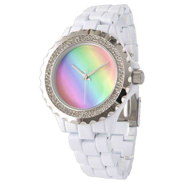 Felle Regenboog Strepen Horloge (Gekanteld)