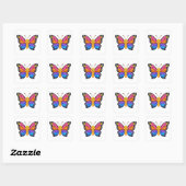 Felle Regenboog Vlinder Cadeauba Label (Vel)