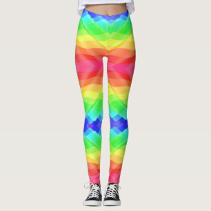 Felle regenboogkleurige leggings met een golvend