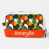 Felle Retro Abstracte Cirkels Cosmetica Tas (Voorkant)