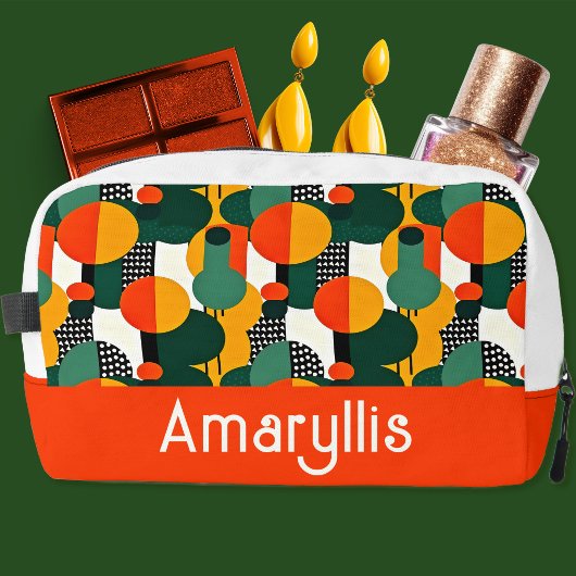 Felle Retro Abstracte Cirkels Cosmetica Tas