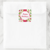 Felle Retro Kerststickers Vierkante Sticker (Tas)