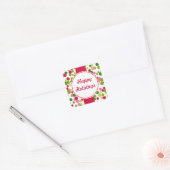 Felle Retro Kerststickers Vierkante Sticker (Envelop)