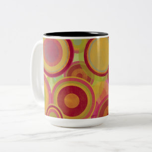 Felle ringen van kleuren tweekleurige koffiemok