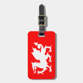 Felle rode en witte Welshe Draak Bagagelabel (Voorkant verticaal)