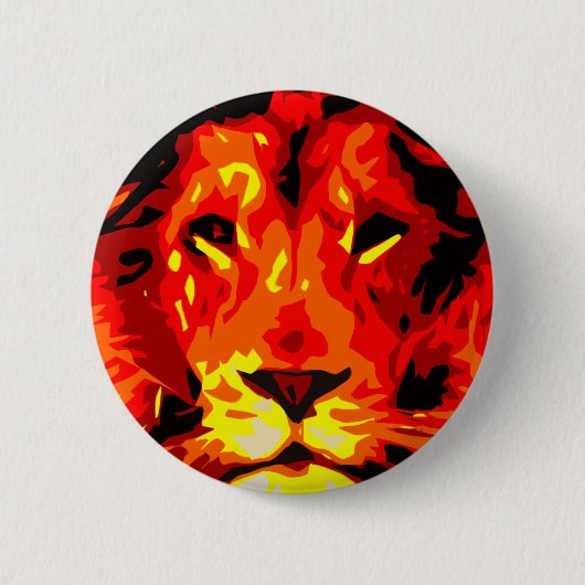 Felle Rode Leeuw Ronde Button 5,7 Cm (Voorkant)