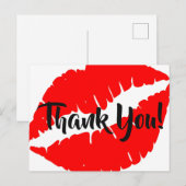 Felle rode lippenstift Grote kus Dank je Briefkaart (Voorkant / Achterkant)
