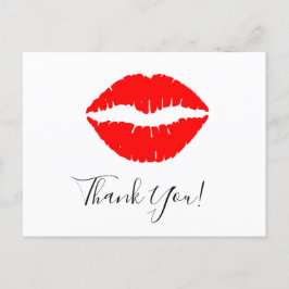 Felle Rode Lippenstift Kus Dank Je Briefkaart