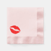 Felle rode lippenstift kus servet (Voorkant)