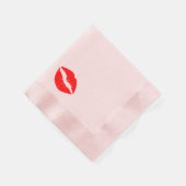 Felle rode lippenstift kus servet (Hoek)
