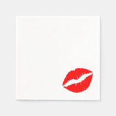 Felle rode lippenstift kusprint servetten (Voorkant)