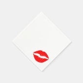 Felle rode lippenstift kusprint servetten (Hoek)