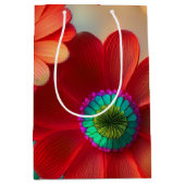 Felle rode margrietbloemen medium cadeauzakje (Voorkant)