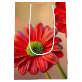 Felle rode margrietbloemen medium cadeauzakje (Achterkant)