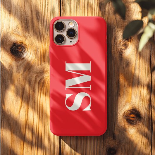 Felle rode monogram initiaal iPhone hoesje