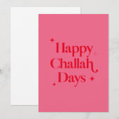 Felle Rode Roze Gelukkige Challah Dagen Grappige H Feestdagenkaart (Voorkant / Achterkant)