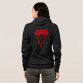Felle rode slang gezicht unisex hoodie (Achterkant volledig)