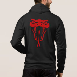 Felle rode slang gezicht unisex zip-up hoodie