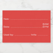 Felle rode voedseletiketten voor thuis en keuken voedselcontainer etiket (Enkel label)