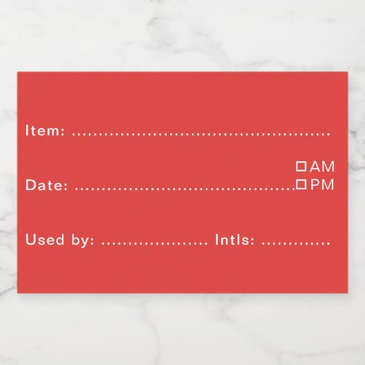 Felle rode voedseletiketten voor thuis en keuken voedselcontainer etiket (Enkel label)