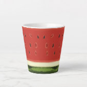 Felle Rode Waterverf Watermeloen Latte Mok (Voorkant)
