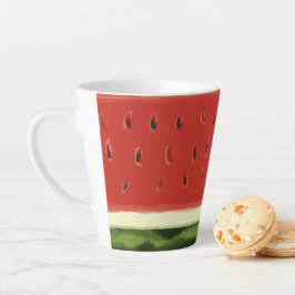 Felle Rode Waterverf Watermeloen Latte Mok