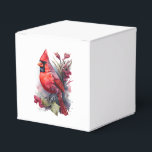 Felle Rode Waterverf Winter Kardinaal Bedankdoosjes<br><div class="desc">Felle Rode Waterverf Winter Kardinaal</div>