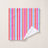 Felle rood-blauwe snoepstrepen bad handdoek (Wasdoekje)