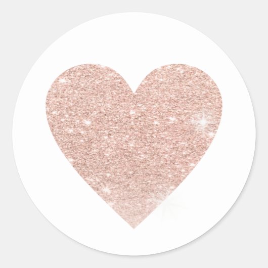 felle roos hart van liefde ronde sticker (Voorkant)