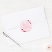 Felle roze bloem sticker bruidsfeest bedankje (Envelop)