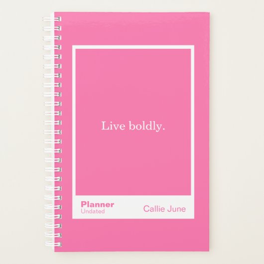 Felle Roze Blok Citaat Planner (Voorkant)