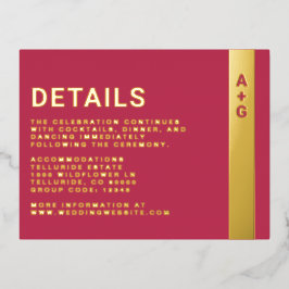 Felle Roze Details Bijlagekaart Folie Uitnodiging Briefkaart